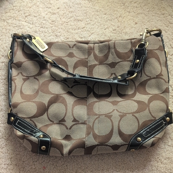 Brown and Black Signature Shoulder Bag - Picture 1 of 5
